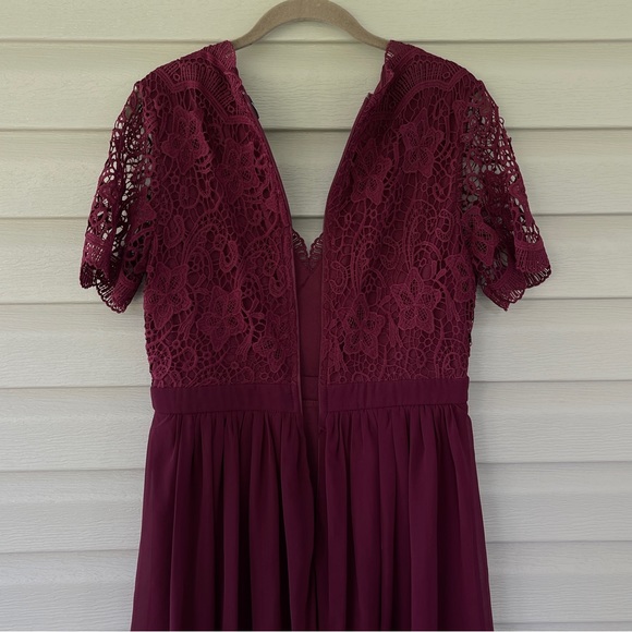 Lulus Angel in Disguise Burgundy Lace Skater Cocktail Dress Size M - Picture 8 of 12
